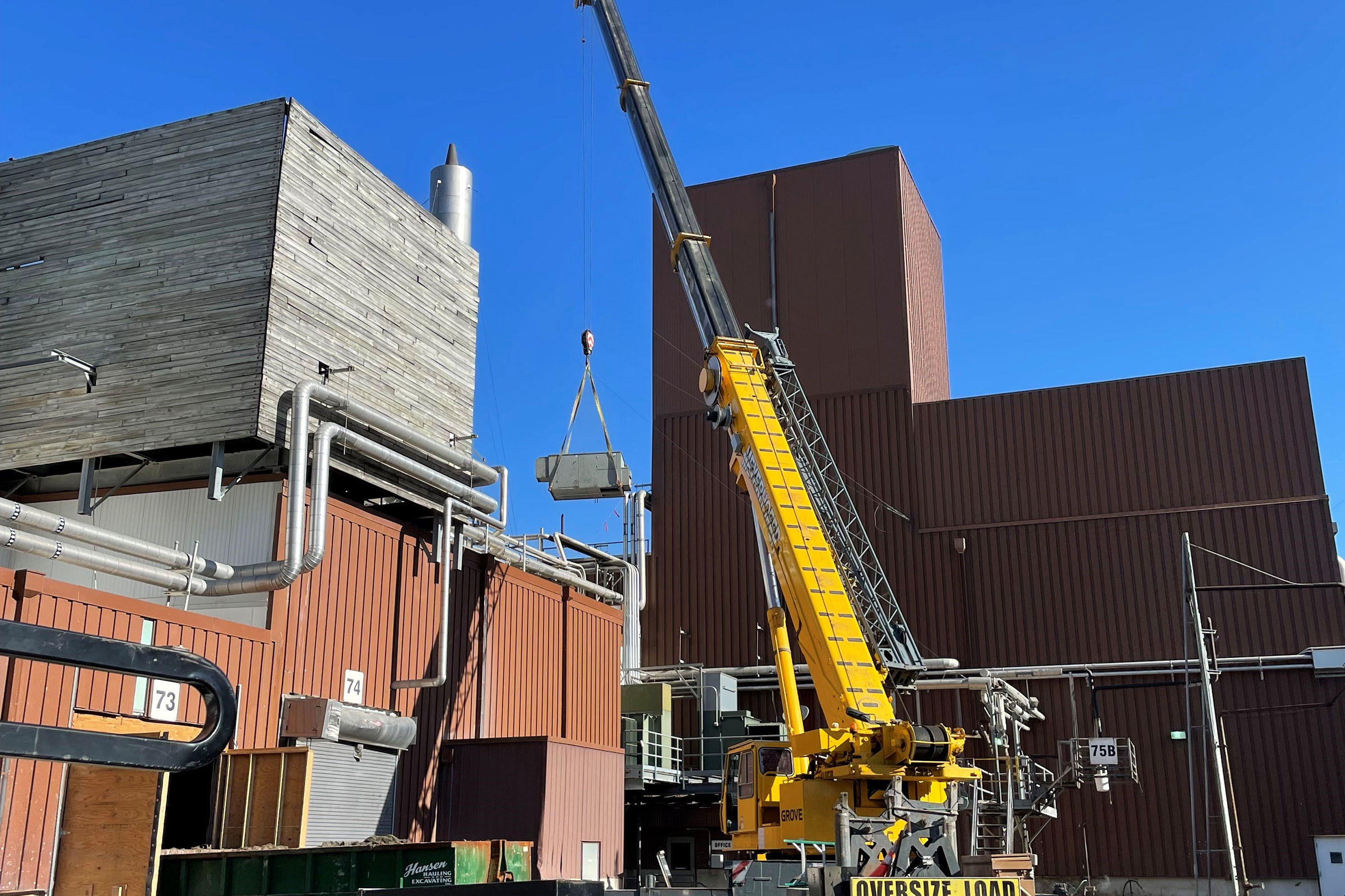 crane loading of rooftop unit